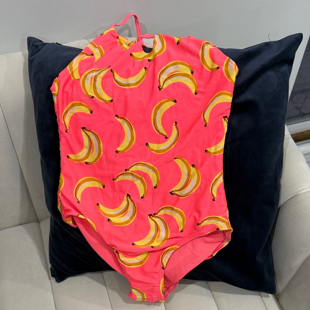 Cat & Jack Pink Banana Print Kids Swim One Piece
